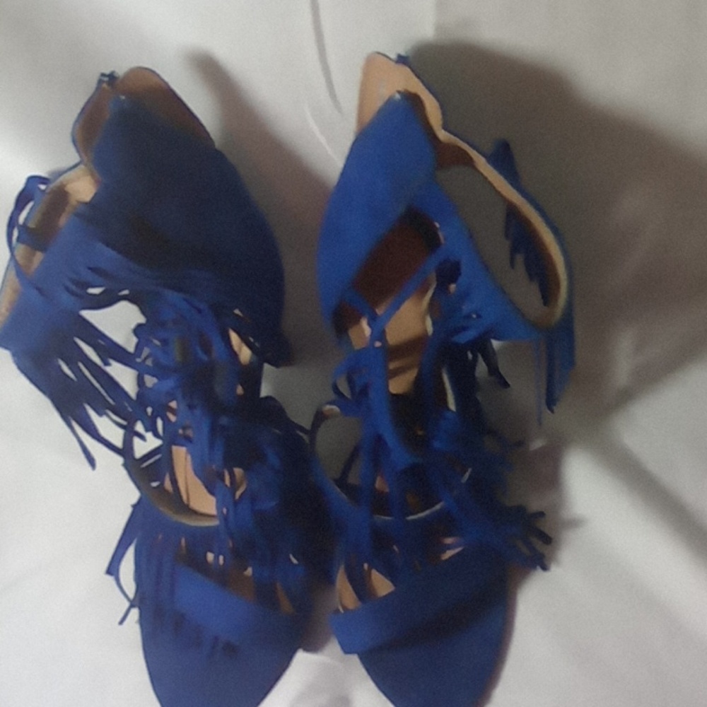 Blue Tassel shoes suede size 10